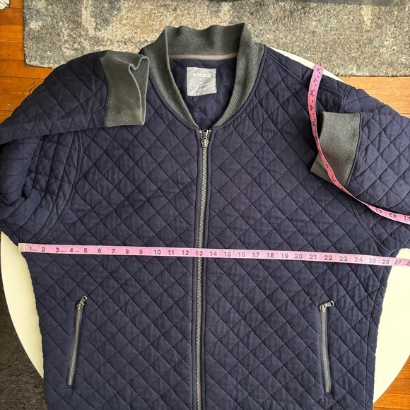 Bonobos Men’s Quilted Bomber Jacket Men’s Size XXL Slim Fit Navy Full Zip - Picture 3 of 9